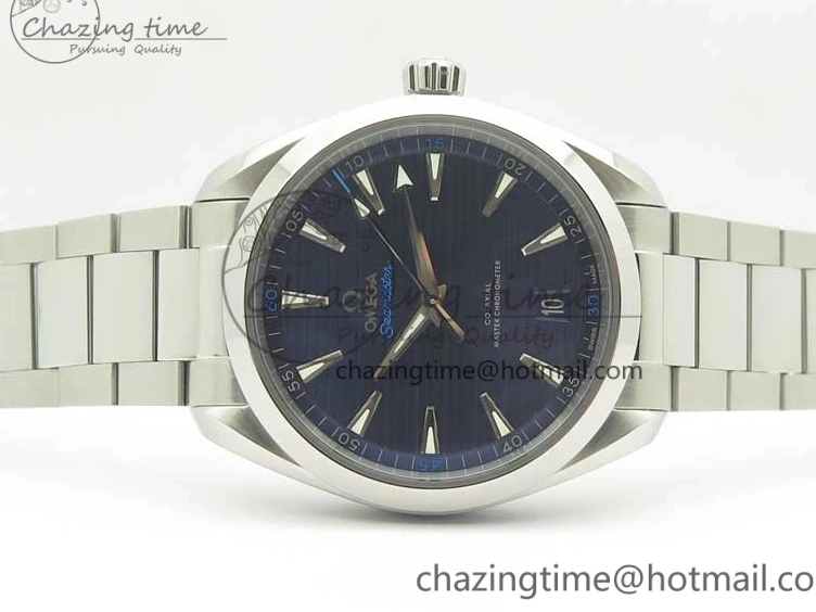 0425 Aqua Terra 150M Master Chronometers VSF 1:1 Best Edition Deep Blue Dial Silver Hand on SS Bracelet A8900 Super Clone HighPerformance 8013